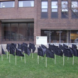 In Toronto, at St. Vladimir Institute on 620 Spadina Ave. an installation of 33 black flags are erected representing the year 1933.