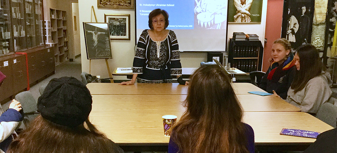 Valentina explained the role of the UCRDC Oral History Collection and what it means to interview Holodomor survivors and eyewitnesses and the importance of studying the recordings preserved in the archive.