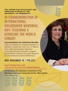 In commemoration of International Holodomor Memorial Day: Teaching a Genocide the World Forgot