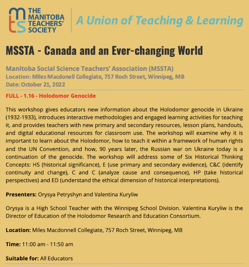 MSSTA - Canada and An Ever-changing World