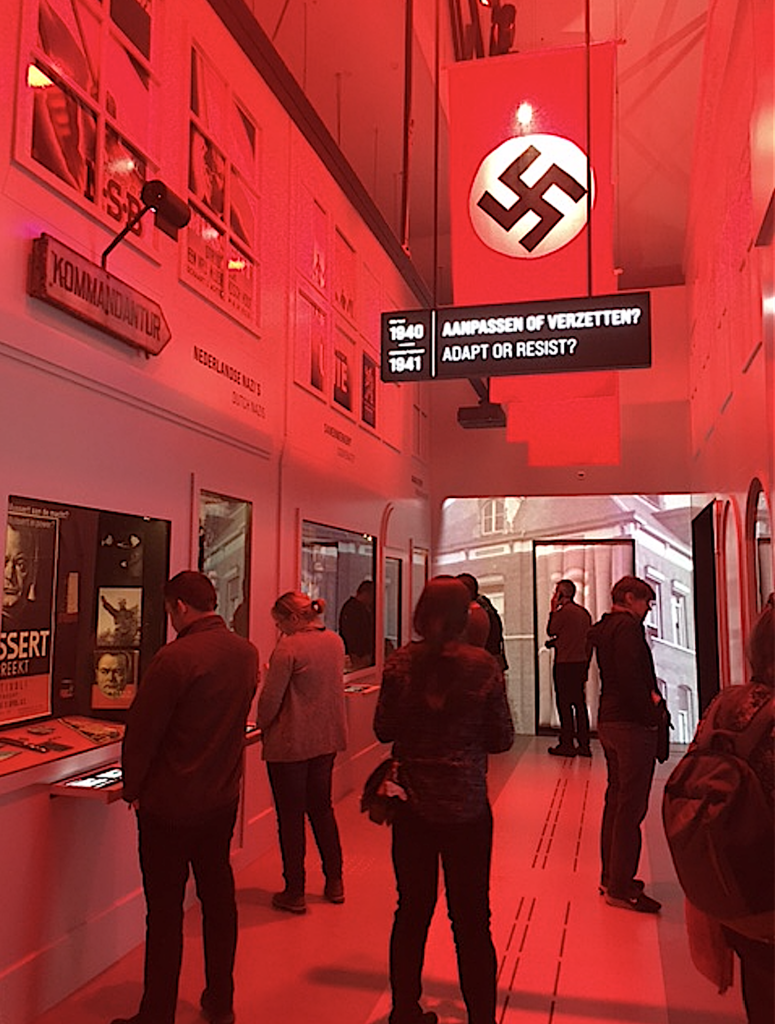 Entrance display in the Verzets Resistance Museum, Amsterdam visited by conference participants